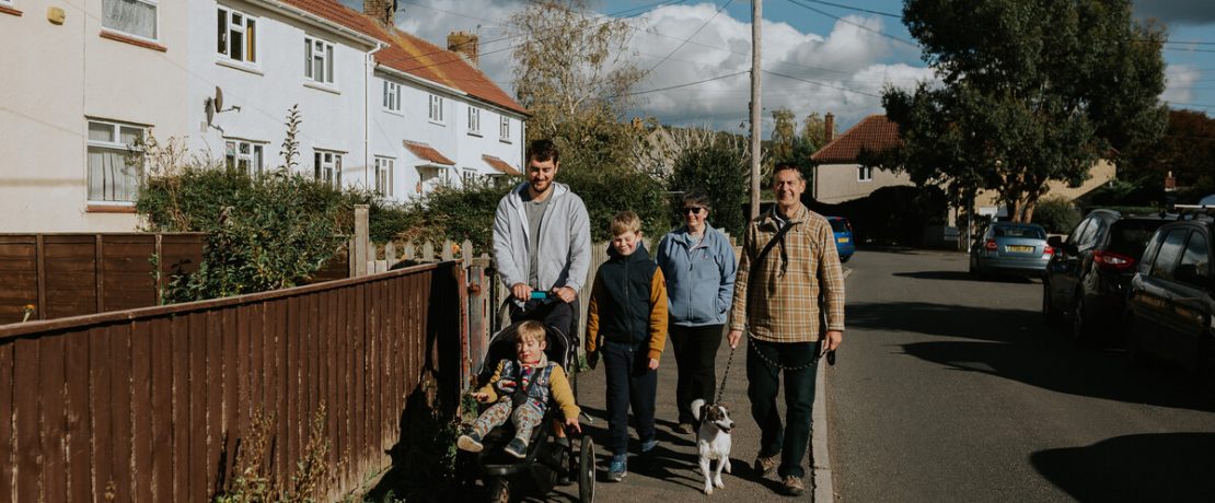 Family walking in Bristol