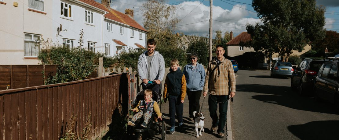 Family walking in Bristol
